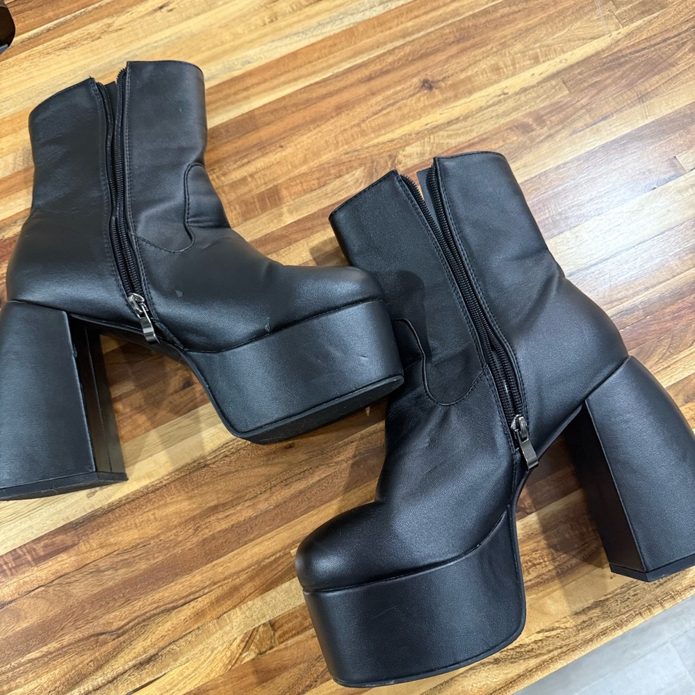 Black Platform Ankle Boots
